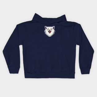 Crazy laughing arctic fox Kids Hoodie